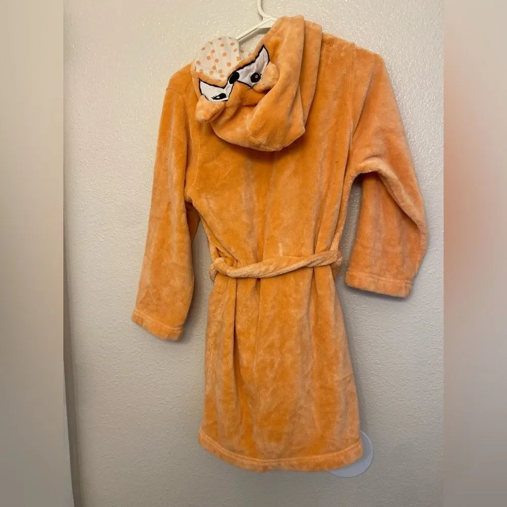 Tucker and Tate Fox robe orange hooded fleece cozy L 10-12